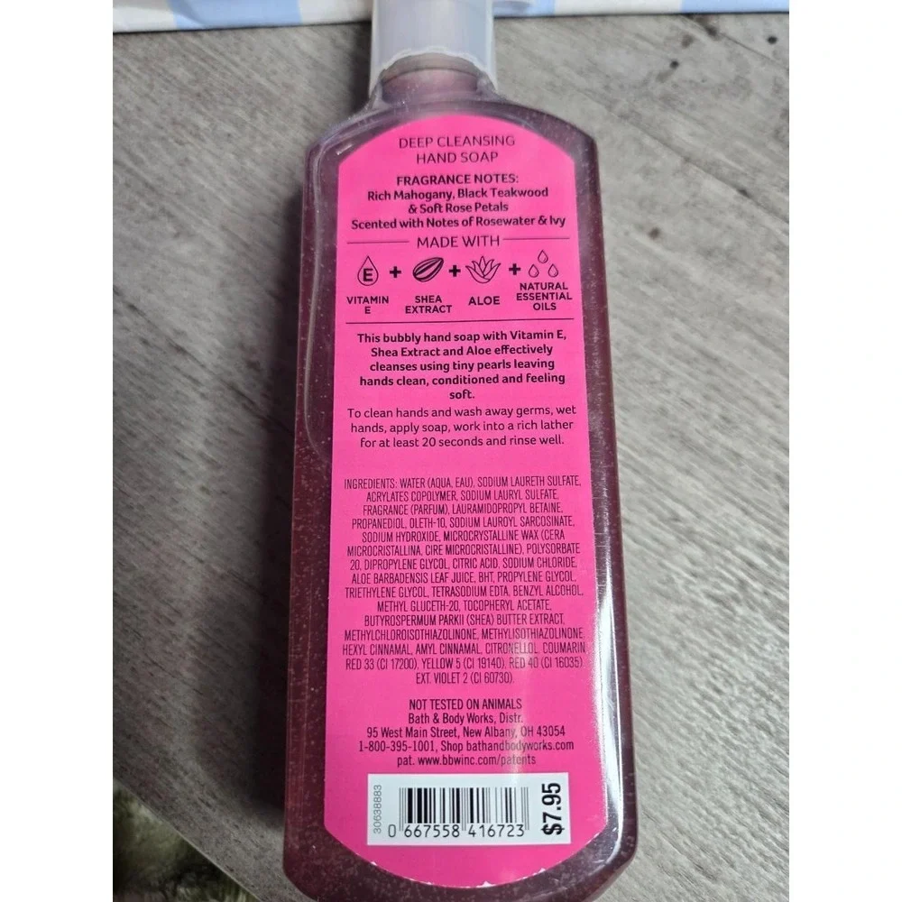 Bath & Body Works Rose Water & Ivy Mahogany Teakwood Deep Cleansing Hand Soap